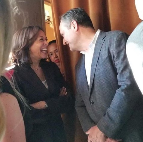 Douglas Emhoff and his wife during an event.